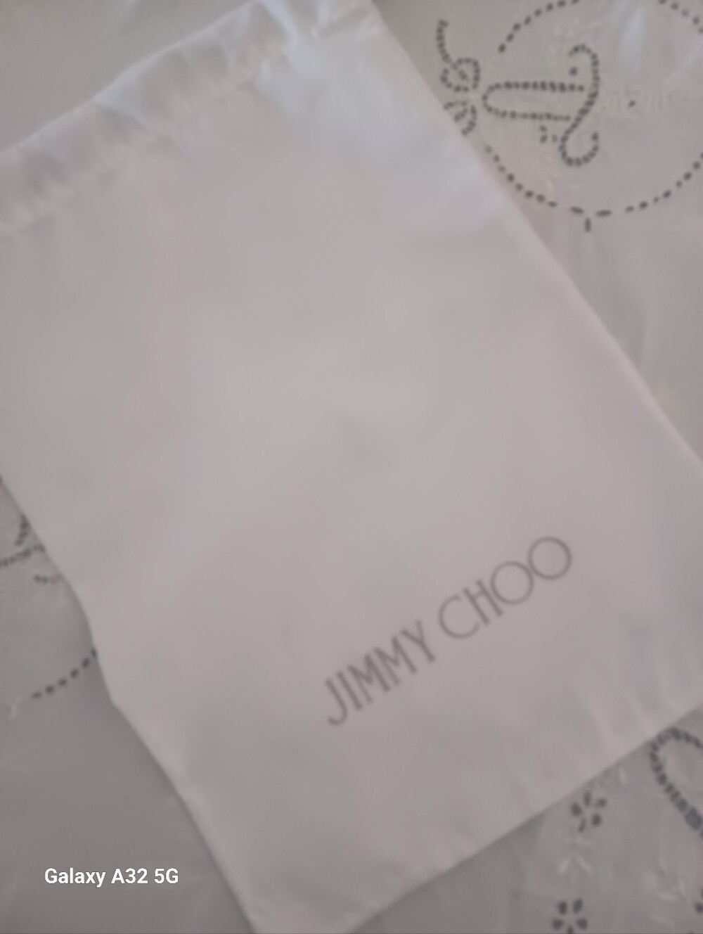 Jimmy Choo White Drawstring Dust Bag 14"x10.5"